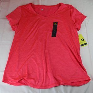 Xersion Womens Ladies Coral Red Large T-Shirt NWT Active Top Semi Fit